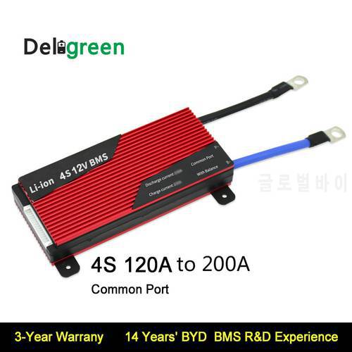 Deligreen 4S 120A 150A 200A 250A 12V PCM/PCB/BMS for 3.2V LiFePO4 LiNCM battery pack Li ion Battery Pack with balance function