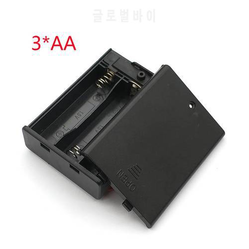 Black 3 AA Battery Holder Box Case With Switch New 3 AA 2A Battery Holder Box Case With Switch 4.5V