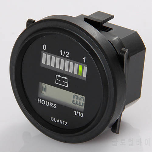 Battery Percentage Gauge ROUND LED Battery Indicator Hour Meter for Golf Carts Car Electric Vehicle Scooter Motorcycle BI004
