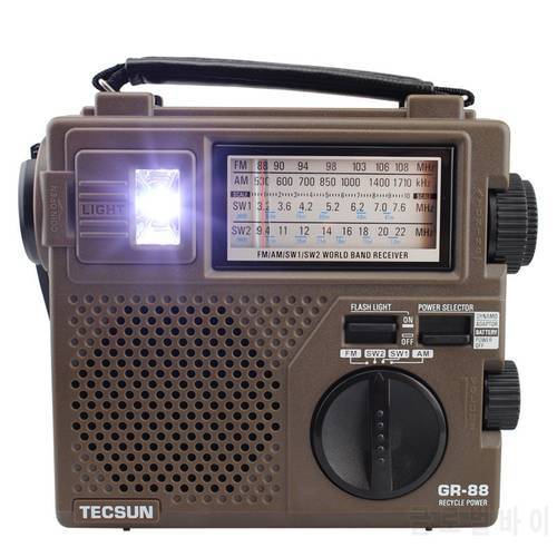 Original TECSUN GR-88 GR-88P Digital Radio Receiver Emergency Light Radio Dynamo Radio With Built-In Speaker Manual Hand