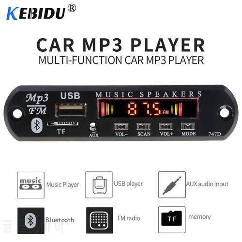 Kebidu 1PC Wireless Bluetooth 12V MP3 WMA Decoder Board Audio Module USB TF FM Radio MP3 Player For Car Accessories With Remote