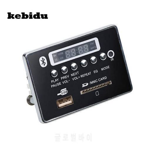 kebidu Car Bluetooth Hands-free MP3 Decoder Board USB MP3 Player Integrated Module Remote Control USB FM Aux Radio