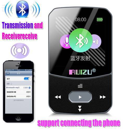 New RUIZU X52 Sport Bluetooth4.2 MP3 Player Clip Mini Support FM,