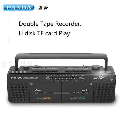 PANDA F-539 Double Tape Campus Radio Students Learning Foreign Language Karaoke Tpeater Cassette Recorder