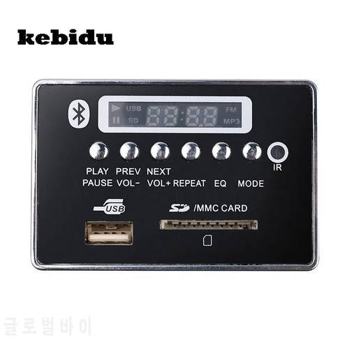 kebidu Bluetooth Hands-free USB MP3 Player Integrated MP3 Decoder Board Module Remote Control USB FM Aux Radio for Car
