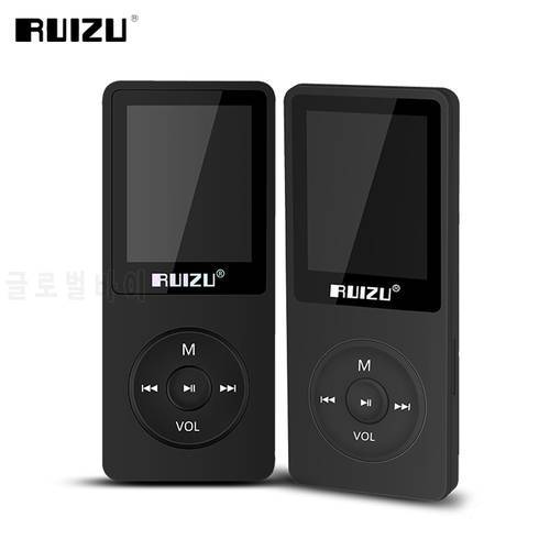 Ruizu X02 MP3 Player 8GB Portable Music Walkman Ultrathin Lossless Sound Music Media MP3 Players With FM Radio E-book Recording