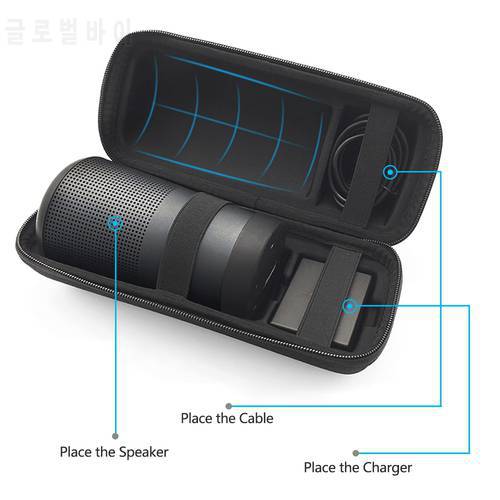 New PU Travel Case For Bose Soundlink Revolve Case EVA Carry Protective Speaker Box Pouch Cover Extra Space For Plug & Cables