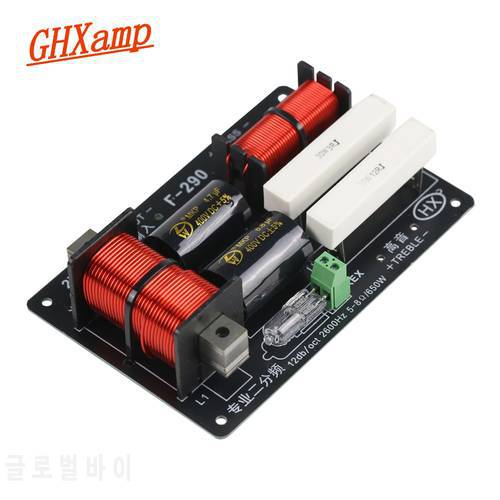 GHXAMP 650W 1300W 2 Way Crossover Audio Board Tweeter Bass Speaker Frequency Divider For 5-8Ohm Stage Speaker Filter 12dB 1PCS