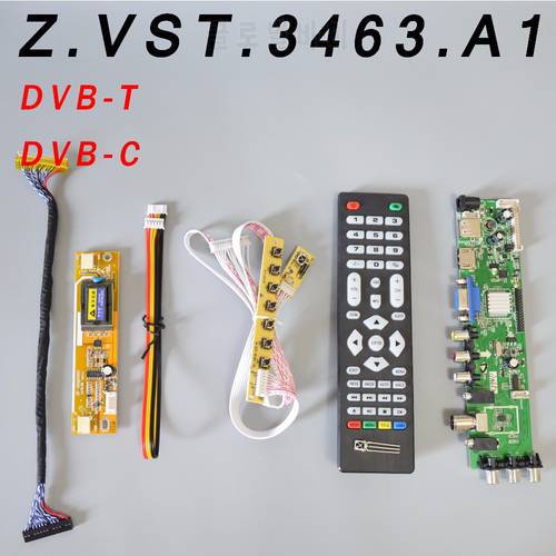 Z.VST.3463.A1 V56 V59 Universal LCD Driver Board Support DVB-T2 TV Board+7 Key Switch+IR+2 Lamp Inverter+LVDS