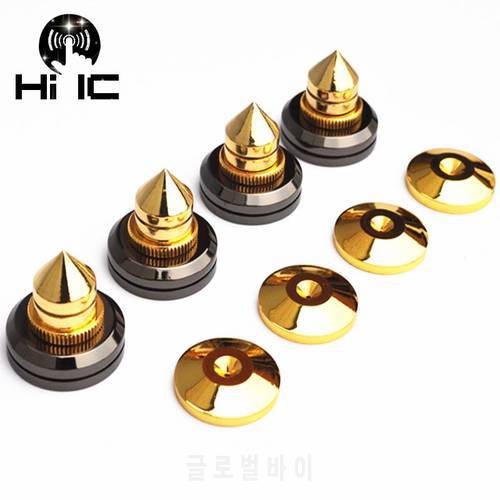 4 sets Gold Speaker Spikes Spikes Isolation CD Amplifier Turntable Pad Stand Feet loudspeaker box Spikes Cone Floor Foot Nail