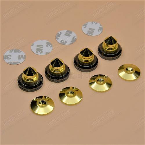 4 Sets or 4 PCS M28*26 Subwoofer Cone Floor Foot Nail speakers Stand Feet Foot Pad Pure copper gold loudspeaker box Spikes