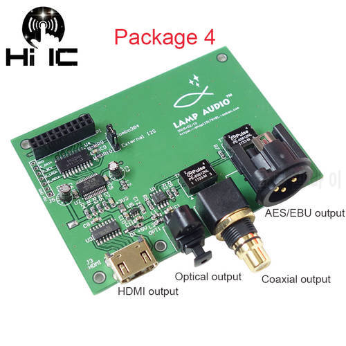USB Digital Interface I2S Input to Coaxial Optical HDMI-compatible SPDIF AES/EBU Output Amanero XMOS Sound Card HiFi Audio DAC