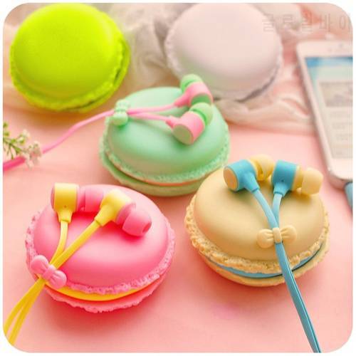Wired Macaroon Earphones 3.5mm In-Ear Earphone With Macaroon Case For Xiaomi Samsung Sony Iphone 7 Mobile Phone fone de ouvido