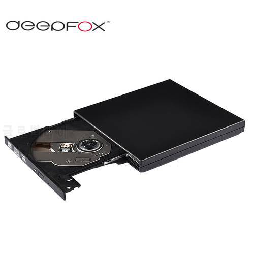 Deepfox Portable External USB 2.0 CD-RW/DVD-RW Burner Drive CD DVD ROM Writer For PC Mac Laptop Netbook