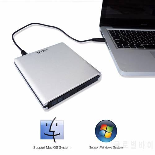 TPfeel External USB-C Aluminum 8X DVD-RW Writer USB 3.0 CD/DVD-RW Burner Optical Drive with Lightscribe