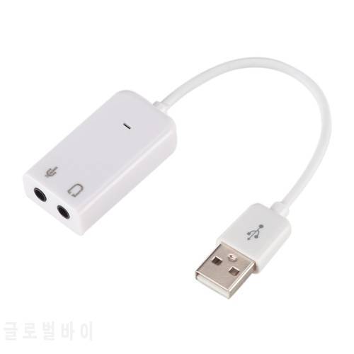 Laptop PC Mac With Cable 3D USB 2.0 Virtual 7.1 Channel External USB Audio Sound Card Adapter Sound Cards White