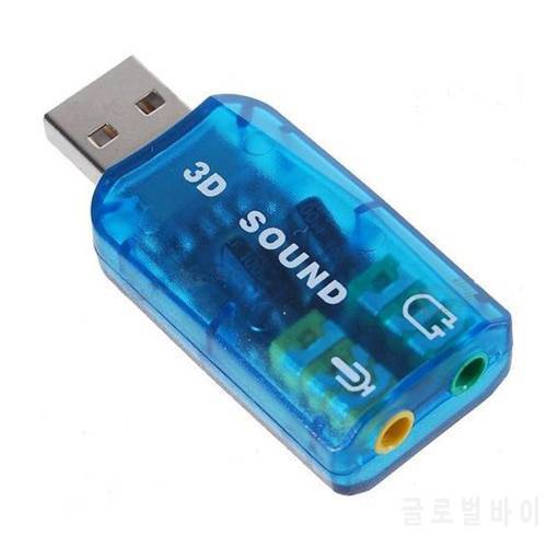 10pcs/lot New USB 2.0 Interface 5.1 Stereo Audio Sound Card Adaptor for PC Shipping