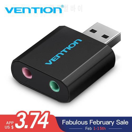 Vention USB Sound Card USB Audio Interface External 3.5mm Microphone Audio Adapter Sound card for Laptop PS4 Headset Sound Card