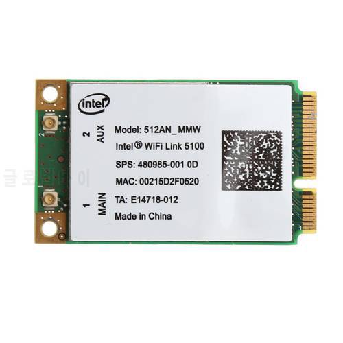 2022 New For Link Intel 5100 WIFI 512AN_MMW 300M Mini PCI-E Wireless WLAN Card 2.4/5GHz