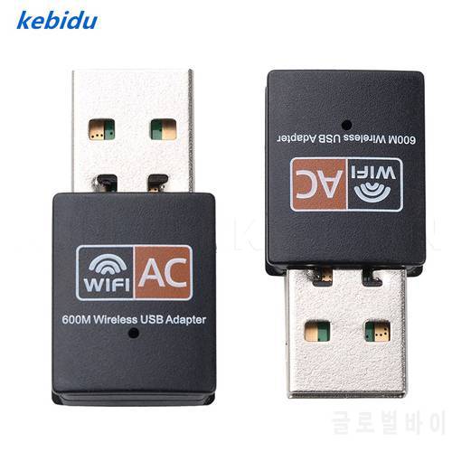 kebidu New Dual Band 600Mbps 2.4+5.8Ghz Wireless USB Network Card WiFi Adapter Antenna PC Receiver for Mac Windows XP/Vista HOT