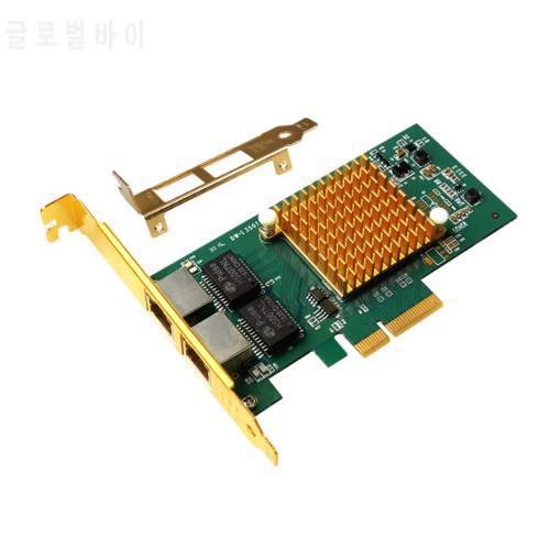 Intel i350t2 I350-T2 Server Desktop Chipset Gigabit PCI-E Network Card 1000Mbps Double RJ45 Port NIC Adapter ROS Convergence