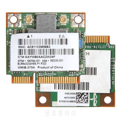 Card for HP BCM943224HMS BCM943224 BCM43224 Wireless Dual Band 802.11 a/g/n Half Mini PCI-E WiFi Card