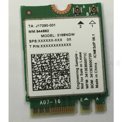 New For INTEL 3168NGW 802.11AC NGFF M.2 Wireless WiFi For Bluetooth 4.2 Card 2.4Ghz/5Ghz 433Mbps