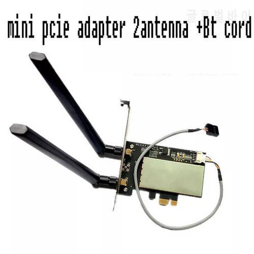 PC Desktop Wireless Adapter Mini PCIE to PCI-E PCI express WiFi Bluetooth Converter 2 Antenna