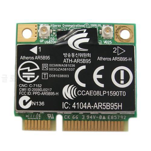 Card for Atheros AR5B95H AR9285 802.11B/G/N Half Mini PCI-E Card for HP COMPAQ SPS:605560-005 For HP CQ62 G42 CQ56 G6 G72 DV5