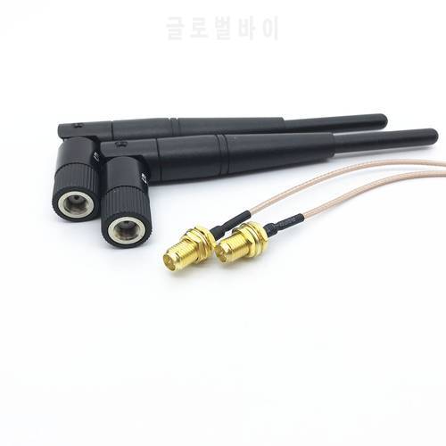 4PCS/lot 2.4Ghz/5Ghz 5dBi WiFi Dual Band Antenna wireless Antennas+ 20cm PCI U.FL IPX to RP SMA Male Pigtail Cable for router