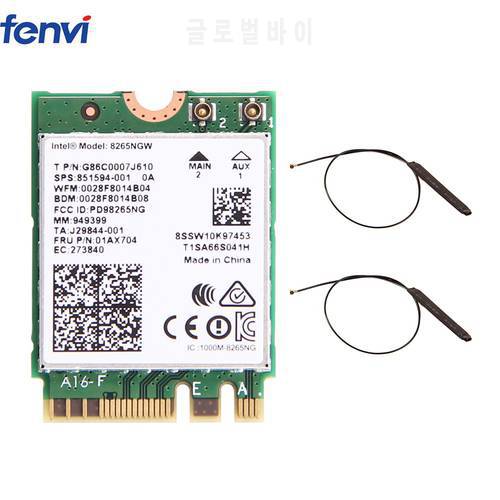 Wireless network Card adapter With Intel 8265 AC NGFF NGW Support Dual Band 1.2Gbps 802.11ac Bluetooth 4.2 MU-MIMO and 2*antenna