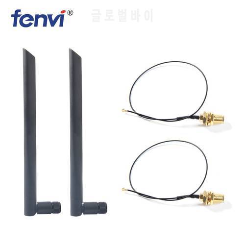 Dual band 2.4/5Ghz 5dbi Wireless Antenna RP-SMA + IPX U.FL Pigtail Cable for Mini PCI-E Wifi Card 3G/4G Modules