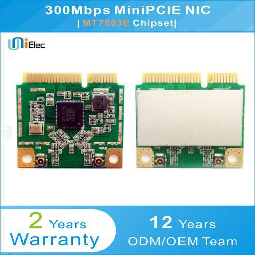 MTK MT7603 2x2 19dbm 802.11b/g/n 300Mbps MiniPCIE NIC PCBA ODM OEM WiFi MT7603E Custom Board