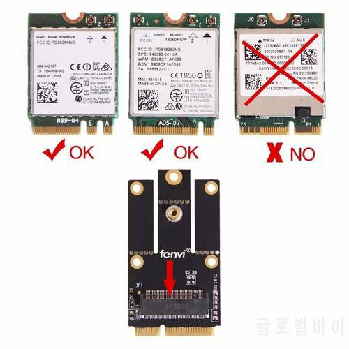New NGFF M.2 Key A Wifi Support Bluetooth Card to Mini PCI-E Converter Adapter Card for Intel 8260 8265 9260 9560
