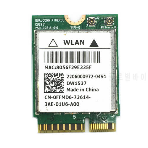 DW1537 Atheros QCSNFA282 802.11 a/b/g/n WIFI 300M Support Bluetooth 4.0 M.2 Card for Dell Venue 11 Pro
