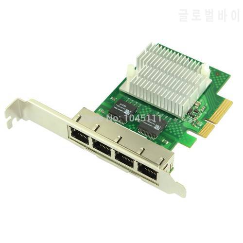 Winyao WYI350T4V2 RJ45 PCI-E X4 Gigabit Ethernet Network Adapter Card NIC intelI350-T4 I350T4