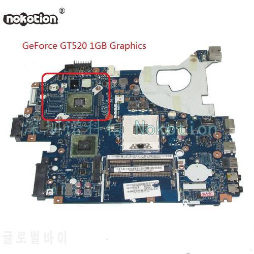 NOKOTION P5WE0 LA-6901P MBRFF02002 MB.RFF02.002 Main board for acer aspire 5750 5755G NV57H laptop motherboard HM65 GT520M 1GB