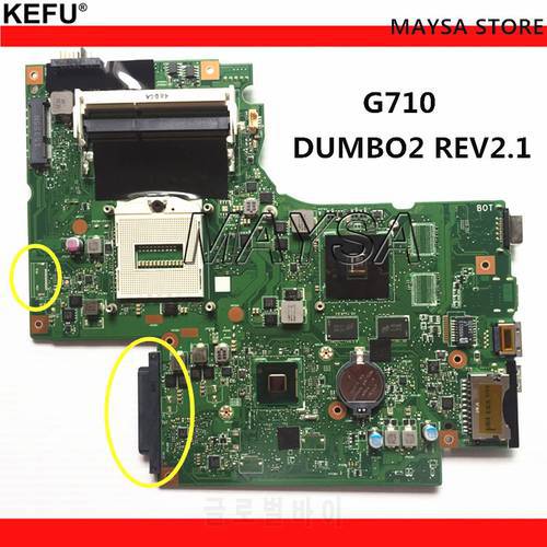 DUMBO2 Main board REV:2.1 rPGA947 fit for lenovo G710 notebook pc laptop G710 motherboard, Graphic chip N15V-GM-B-A2 2GB GT820M