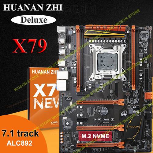 HUANANZHI X79 Deluxe Gaming Motherboard with NVMe M.2 SSD slot 4 DDR3 RAM Max up to 128G Buy Computer Parts 2 Years Warranty