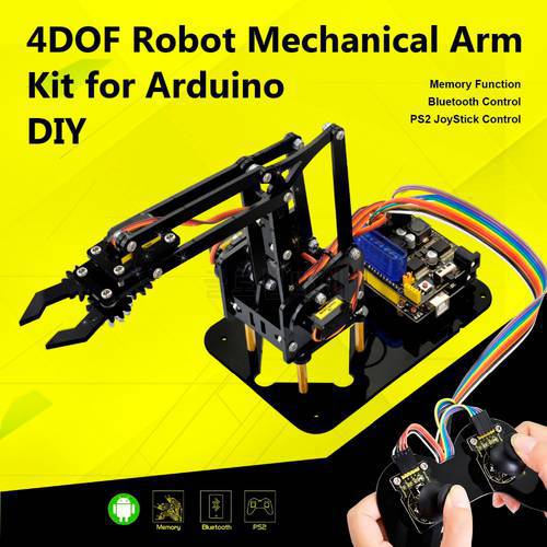 Keyestudio STEM 4DOF Robot Arm Kit Mechanical Arm Claw Kit PS2 Control For Arduino Robot Arm Kit DIY Programming Robot