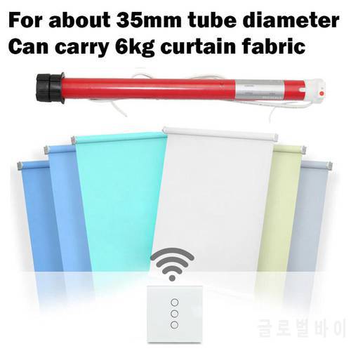 Automatic Electric Roller Blinds Shutters Curtain Motor for 36 37 38mm and Smart WiFi Wall Switch Work with Alexa Echo Google