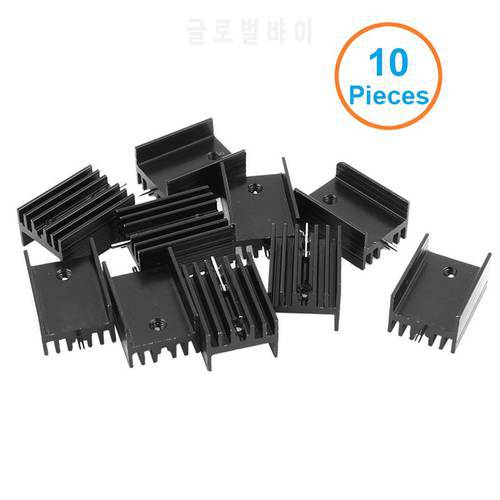 10pcs/lot Black Aluminum 21*15*11mm TO-220 TO220 heatsink radiator for MOS,7805 Triode Transistors Cooler IC Chip dissipation
