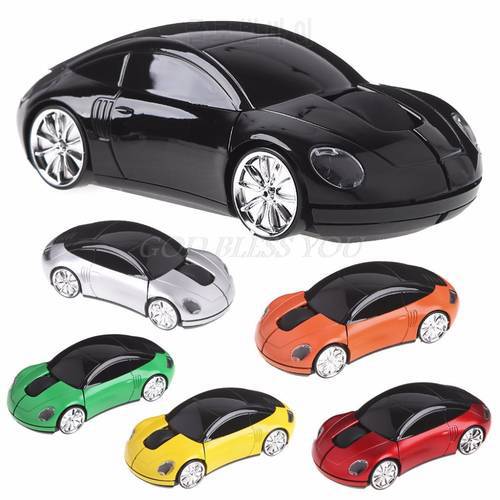Unique Design 2.4G 1600DPI Mouse USB Receiver Wireless Light LED Car Shape Optical Mice New Shipping