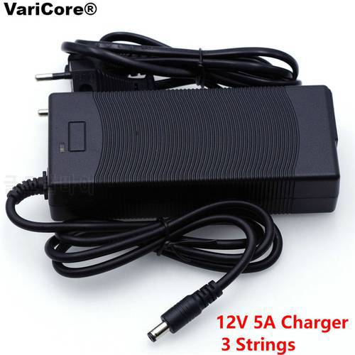 VariCore 12V 5A 3 Series 18650 Lithium Battery Pack Charger 12.6V 5000mAh Polymer li-ion battery charger DC 5.5*2.1mm