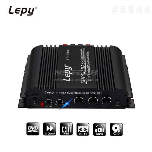 LP-168S Digital Stereo Power Amplifier Audio 2.1 Channel 2x 40W 68W RMS Output Super Bass Hi-Fi USB Car Player LP-168HA Upgrade