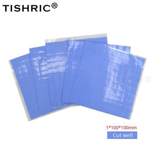 TISHRIC 100*100*1mm Heat Sink Cooling Fan Cooler GPU CPU Thermal Pads 1mm Conductive Silicone Pad PC Fan heatsink Paste Adhesive