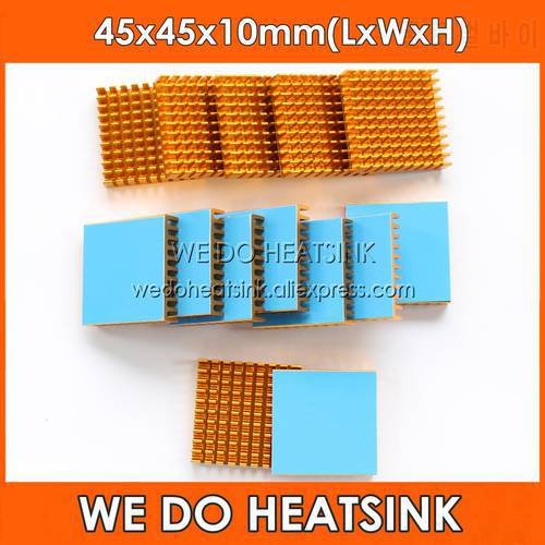 WE DO HEATSINK 2pcs DIY 45x45x10mm Heatsink Cooling Aluminum Heat Sink Radiator Cooler for LED With Blue Thermal Tape On