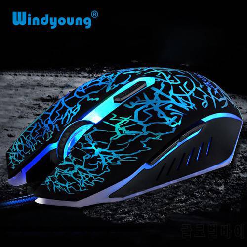 6 keys Professional Colorful LED Backlight 4000 DPI Optical Wired Gaming Mouse Gamer Mice sem fio For PC Laptop shipping