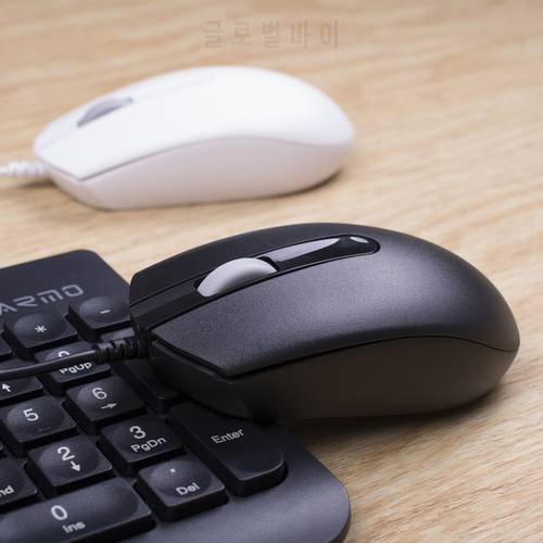 Dearmo M180 3-Button Wired USB Optical Mouse, Computer Mouse with 1000 DPI, Compatible with PC, Mac,Desktop and Laptop