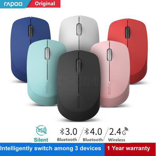 Rapoo Silent Wireless Optical Mouse with Bluetooth 3.0/4.0 RF 2.4G Mute Mini Noiseless Mice for Windows PC Laptop Computer Phone